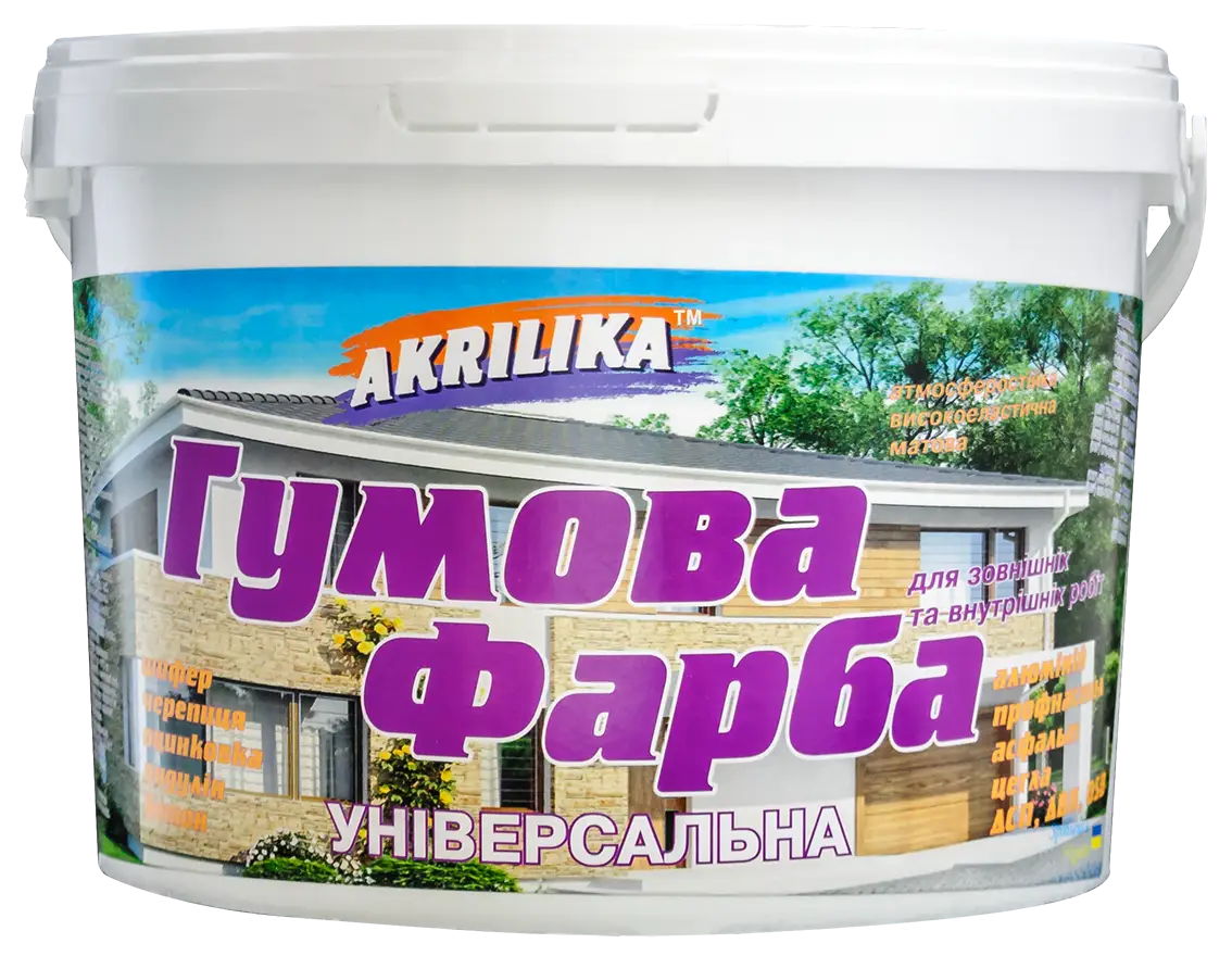 Akrilika фарба гумова універсальна графіт 12 кг